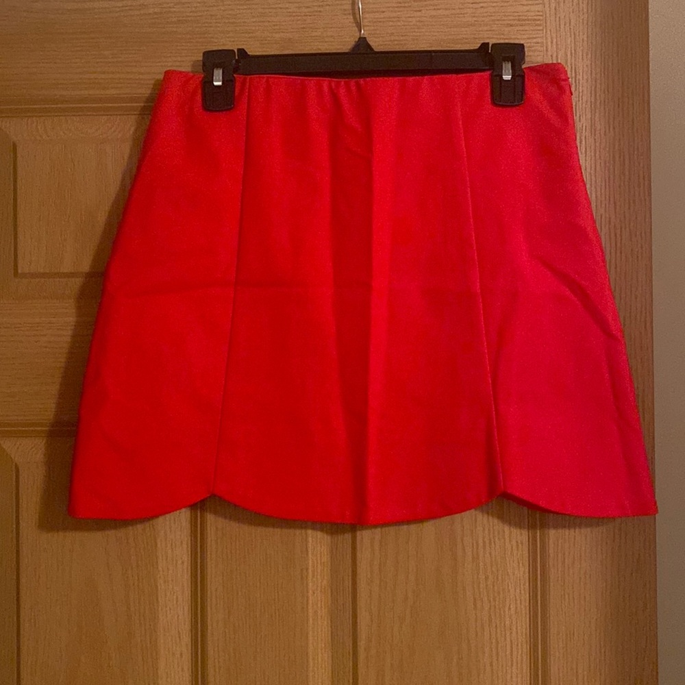 Alythea scalloped red mini skirt